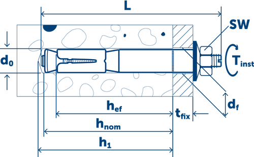 Sormat Анкер LIEBIG B для высоких нагрузок оцинкованный M16-25/100/65